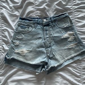 A&F Light Wash High-waist Shorts Size 26